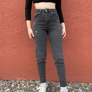 H&M SIZE 2 ripped black jeans